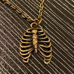 Unisex steampunk gothic grunge mens womens Ribs skeleton bone necklace